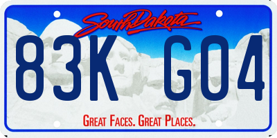 SD license plate 83KG04