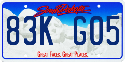 SD license plate 83KG05