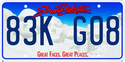 SD license plate 83KG08