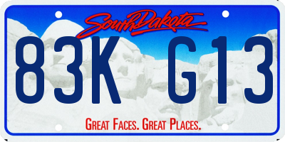 SD license plate 83KG13