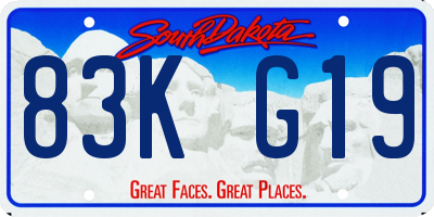 SD license plate 83KG19