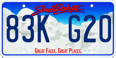 SD license plate 83KG20