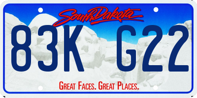 SD license plate 83KG22