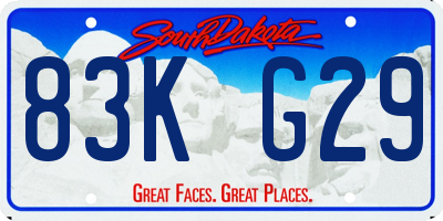 SD license plate 83KG29