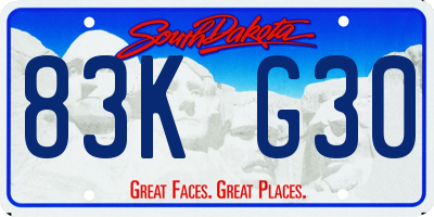 SD license plate 83KG30