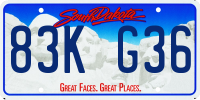 SD license plate 83KG36