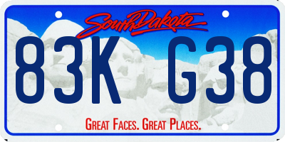 SD license plate 83KG38
