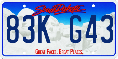 SD license plate 83KG43