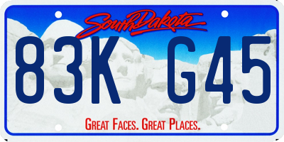 SD license plate 83KG45