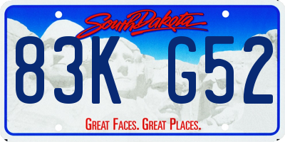 SD license plate 83KG52
