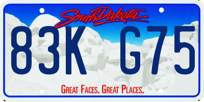 SD license plate 83KG75