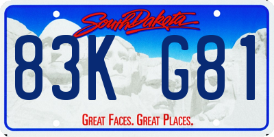 SD license plate 83KG81