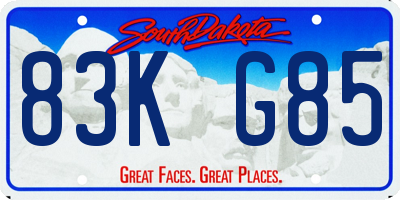 SD license plate 83KG85