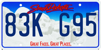 SD license plate 83KG95