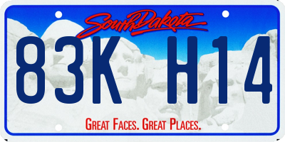SD license plate 83KH14