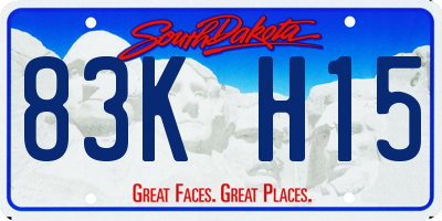 SD license plate 83KH15