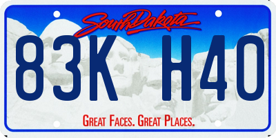 SD license plate 83KH40
