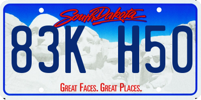SD license plate 83KH50