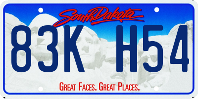 SD license plate 83KH54