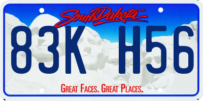 SD license plate 83KH56