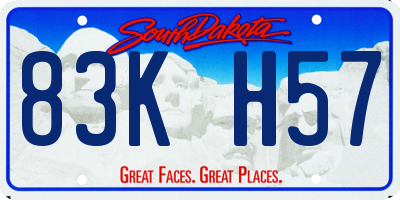 SD license plate 83KH57