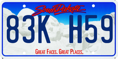 SD license plate 83KH59