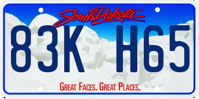 SD license plate 83KH65