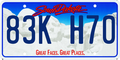 SD license plate 83KH70