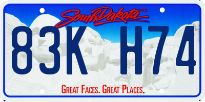 SD license plate 83KH74