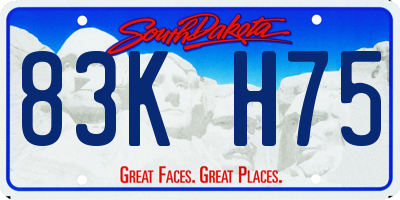 SD license plate 83KH75