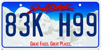 SD license plate 83KH99