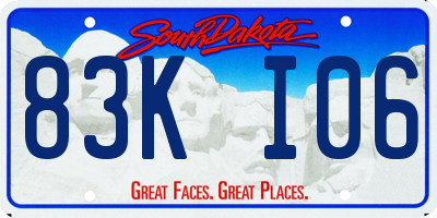 SD license plate 83KI06