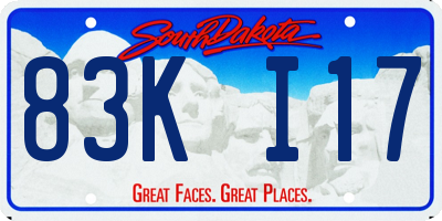 SD license plate 83KI17