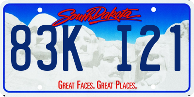 SD license plate 83KI21