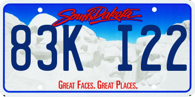 SD license plate 83KI22