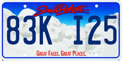 SD license plate 83KI25