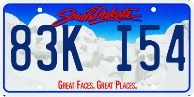 SD license plate 83KI54