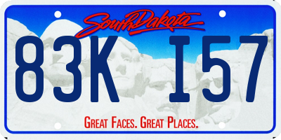SD license plate 83KI57