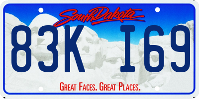 SD license plate 83KI69