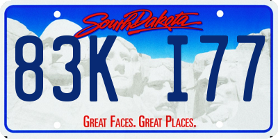 SD license plate 83KI77