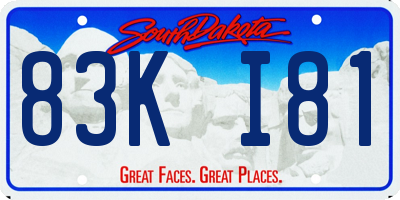 SD license plate 83KI81