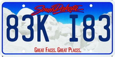 SD license plate 83KI83