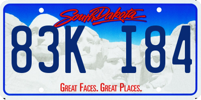 SD license plate 83KI84