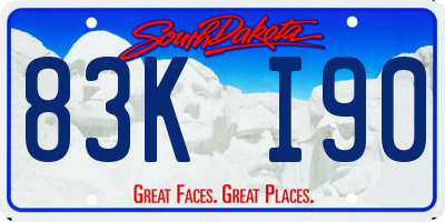 SD license plate 83KI90