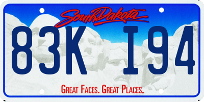 SD license plate 83KI94