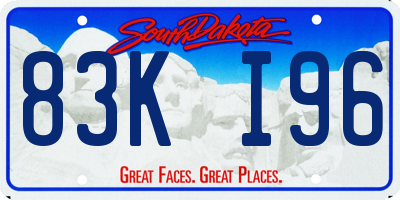 SD license plate 83KI96