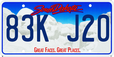 SD license plate 83KJ20