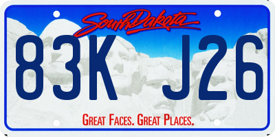 SD license plate 83KJ26