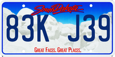 SD license plate 83KJ39