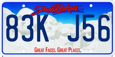 SD license plate 83KJ56